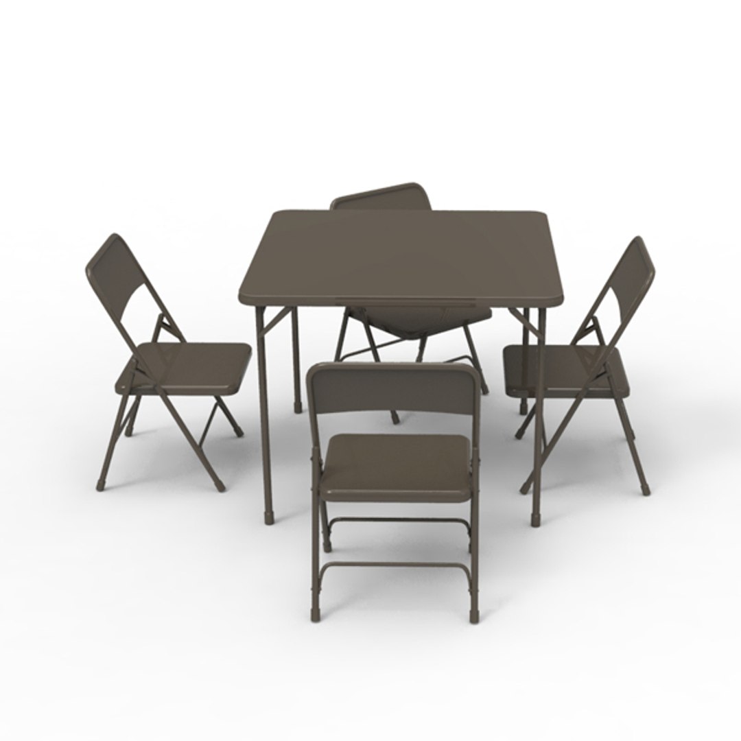3d Max Card Table Chairs