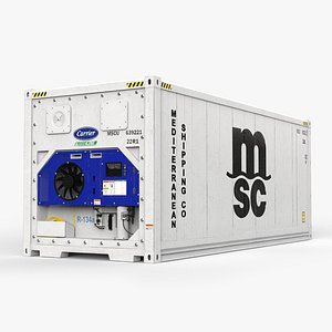 20 feet MSC shipping Container Reefer CARRIER 3D model