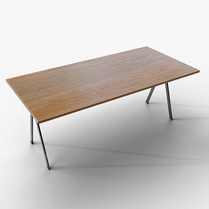 Modern Wooden Dining Table 3D Model 3D model