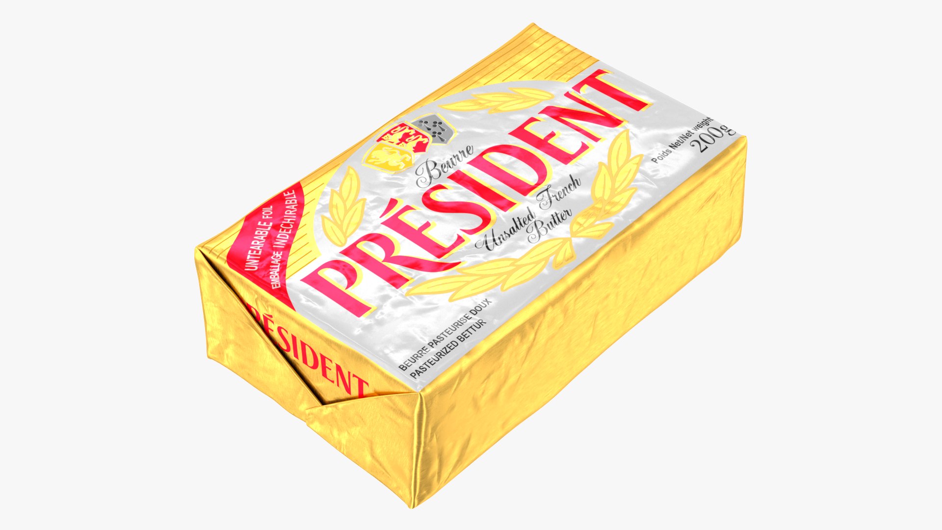 President Unsalted French Butter 3D model preview