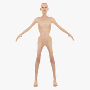 realistic skinny man 3D