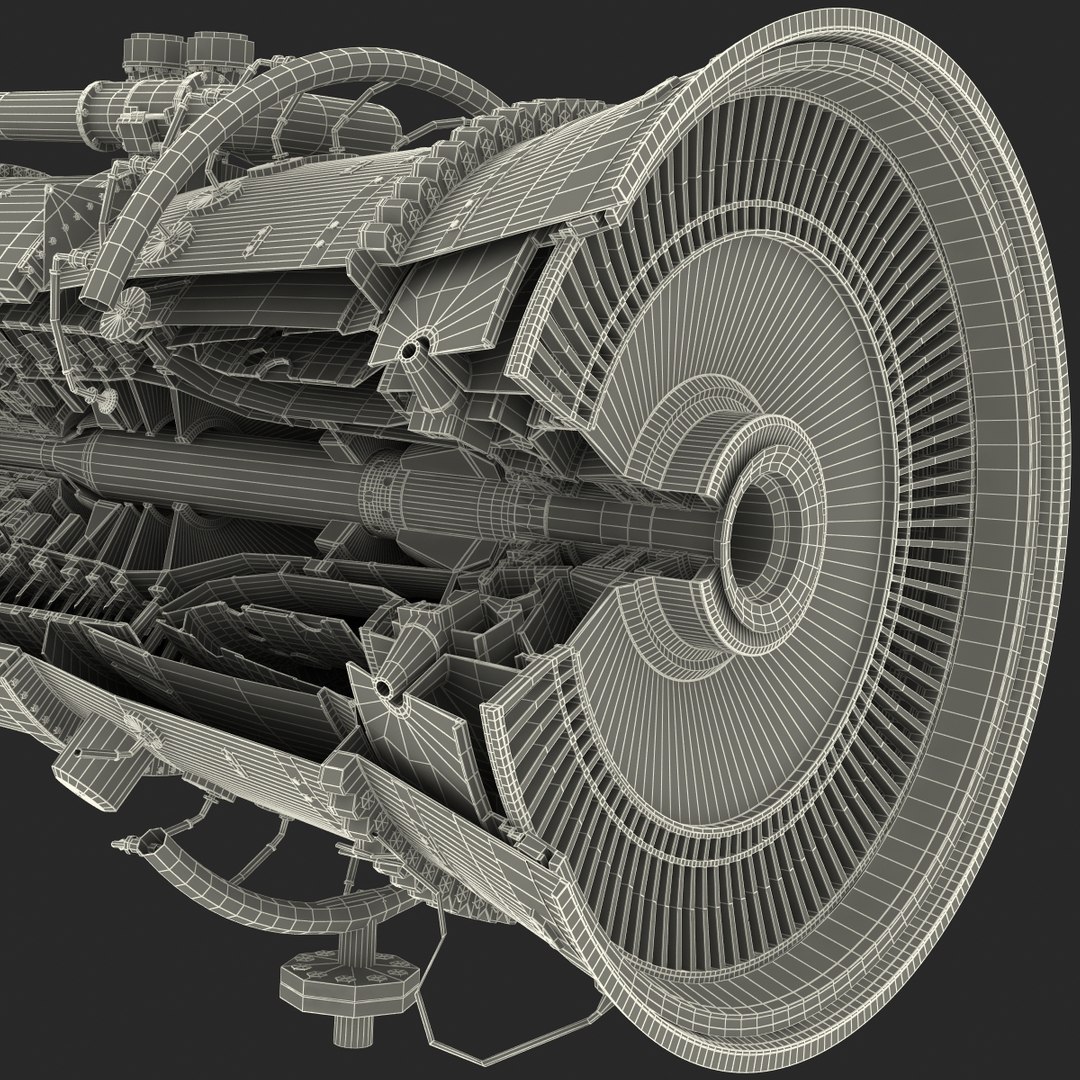 3d model aircraft jet turbine 3