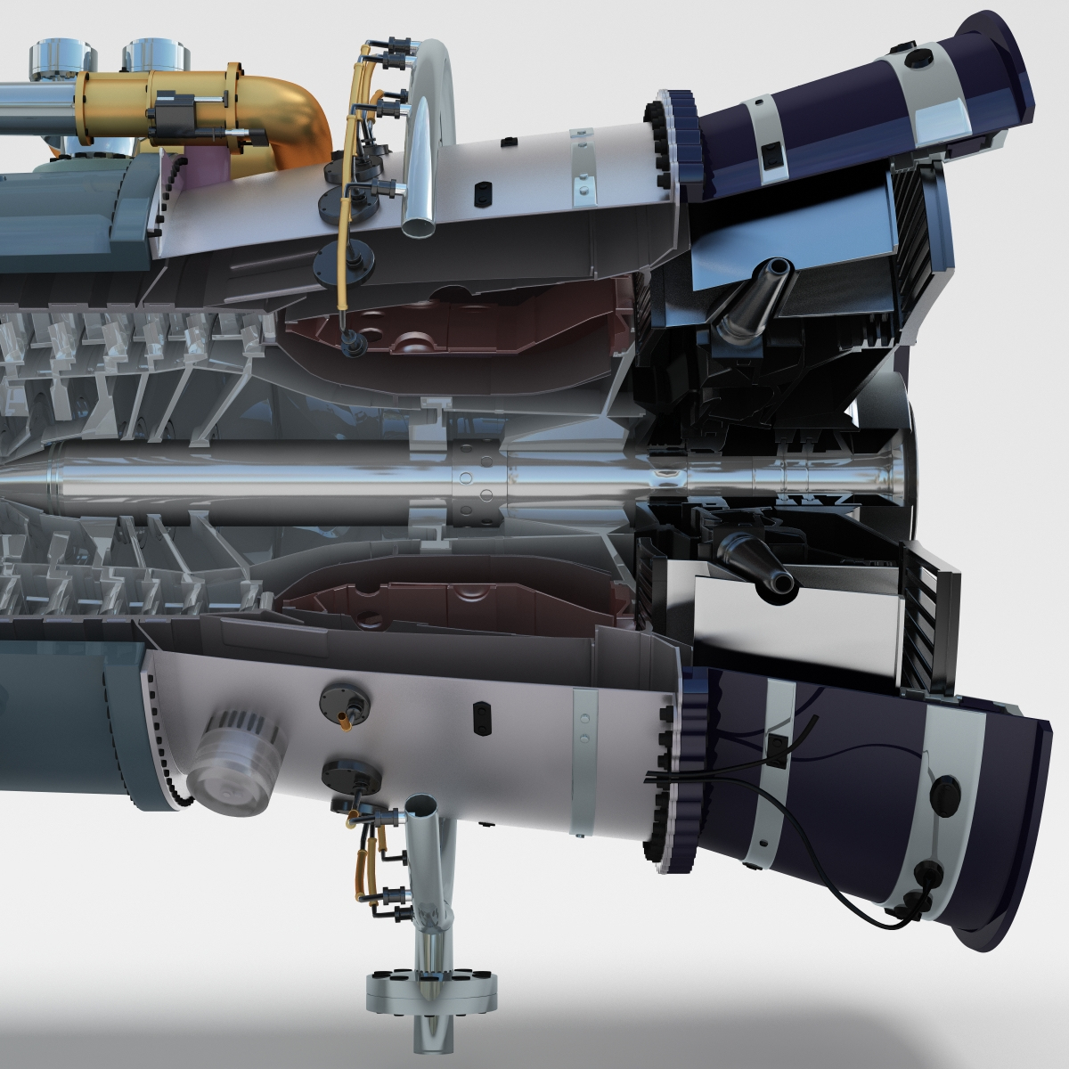 3d model aircraft jet turbine 3