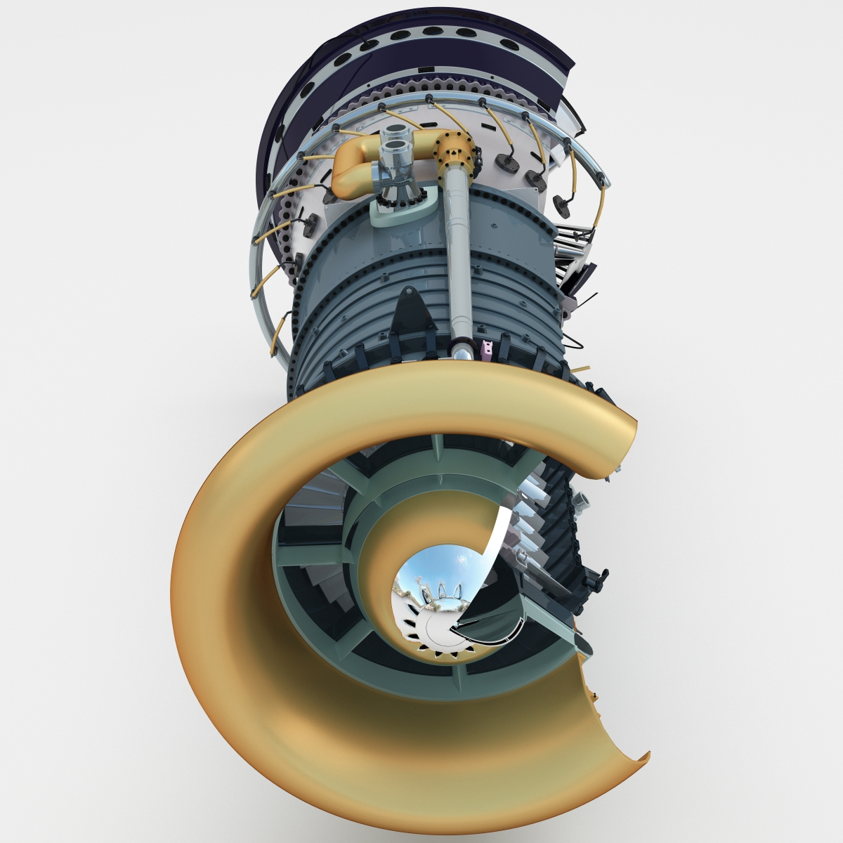 3d model aircraft jet turbine 3