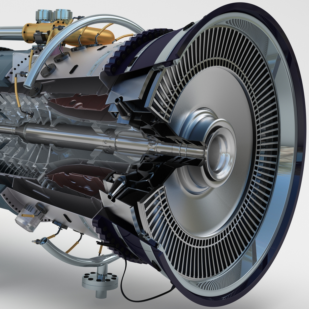 3d model aircraft jet turbine 3