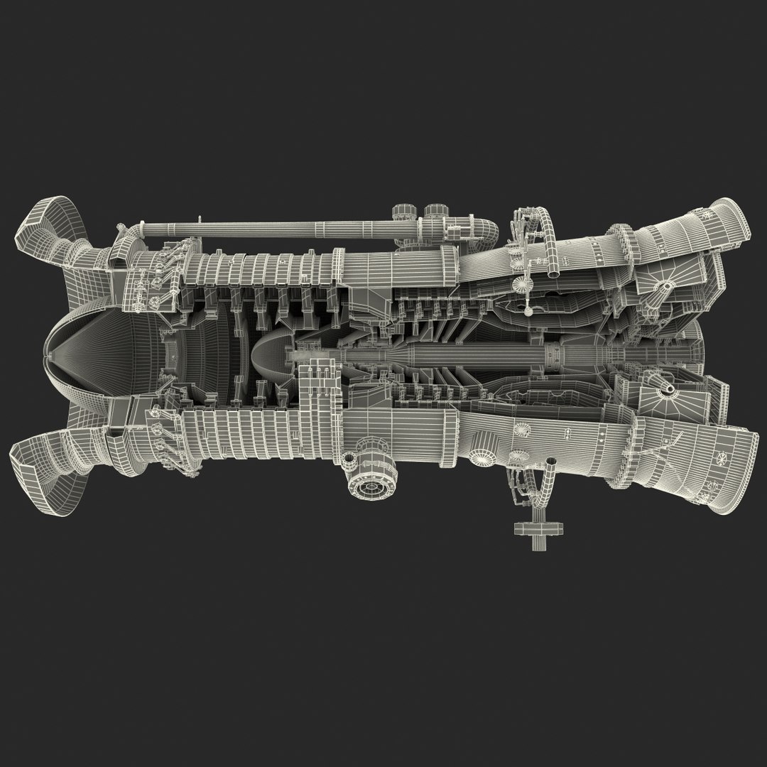 3d model aircraft jet turbine 3
