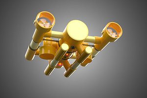 YELLOW DIY PVC PIPE TUBE UNDERWATER ROV ROBOT SUBMARINE VEHICLE 3D