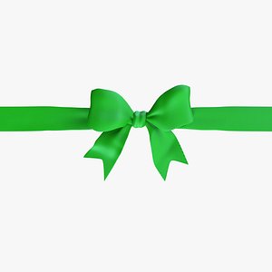 Animated Christmas Ribbon Bow Untie 3D model