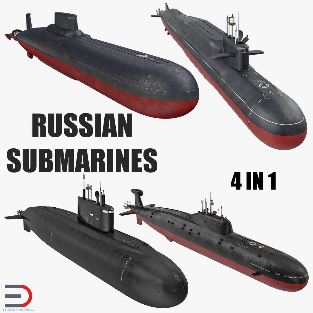 Russian Military Submarines 3D Models Collection 3D model preview