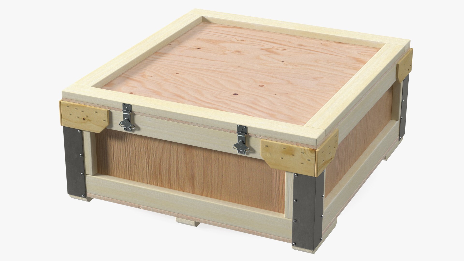 Flat Wooden Shipping Crate 3D model preview