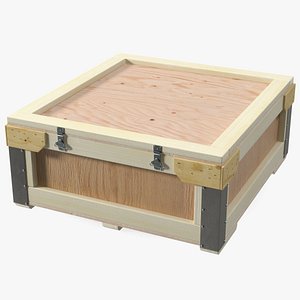 Flat Wooden Shipping Crate 3D model