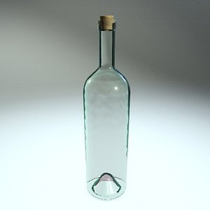 clear glass bottle c4d