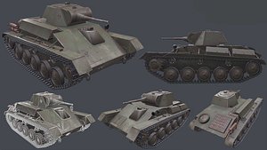 3D ussr tank t-70 model