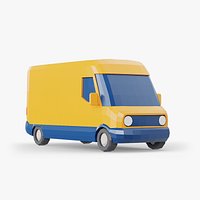 Modern Electric Delivery Van Stylized