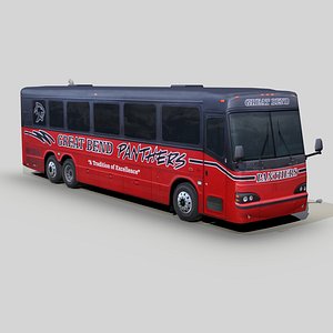 blue bird ltc40 coach bus 3D model