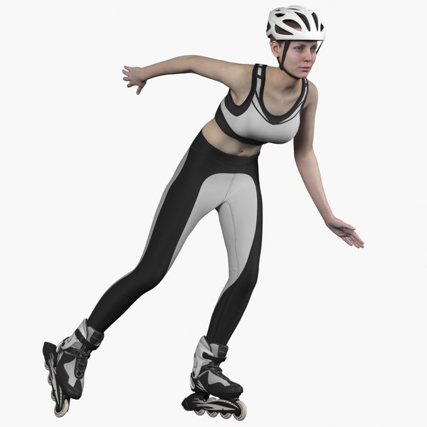 3D Female Inline Skater model