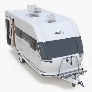 Hobby 470 KMF Trailer with Interior Rigged for Cinema 4D