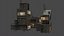 Sci-Fi Derelict Greeble Buildings set of 3