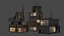 Sci-Fi Derelict Greeble Buildings set of 3