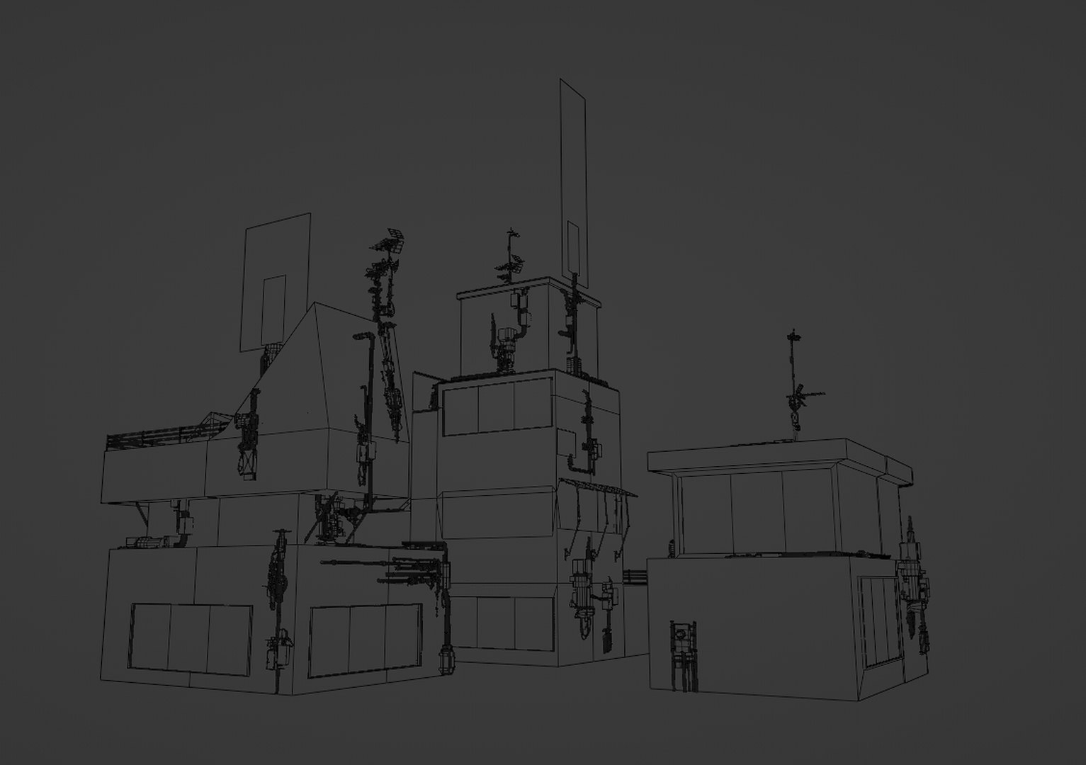 3D Sci-Fi Derelict Greeble Buildings set of 3 https://p.turbosquid.com/ts-thumb/wW/kECF0s/xD/wireframe.v1/png/1646925204/1920x1080/fit_q87/82f2c162c161719a16e26158545e44b02193a7f2/wireframe.v1.jpg