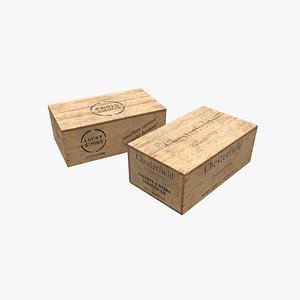 3D model cigarettes wooden boxes