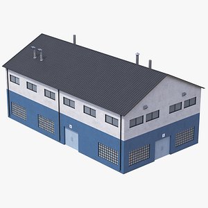 3D model Industrial Building 14 Blue