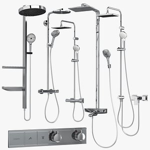 3D Set of shower systems 2 Hansgrohe