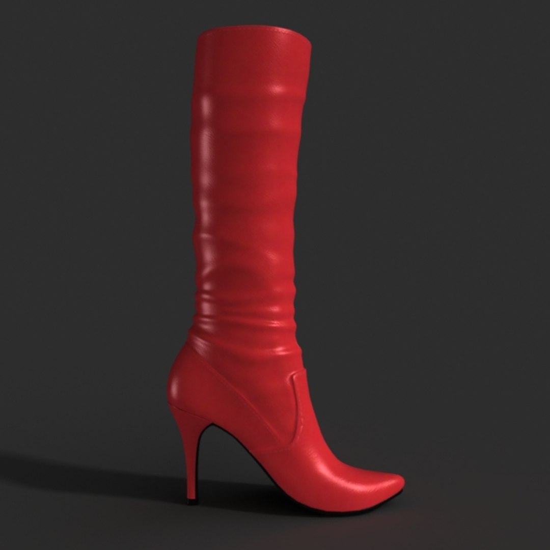 Heel Boots Modeled Female 3d Model