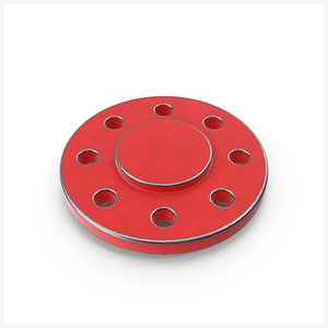 Round Flange Steel Painted Red V5 PBR 3D