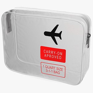 TSA Approved Clear Travel Cosmetic Bag 3D