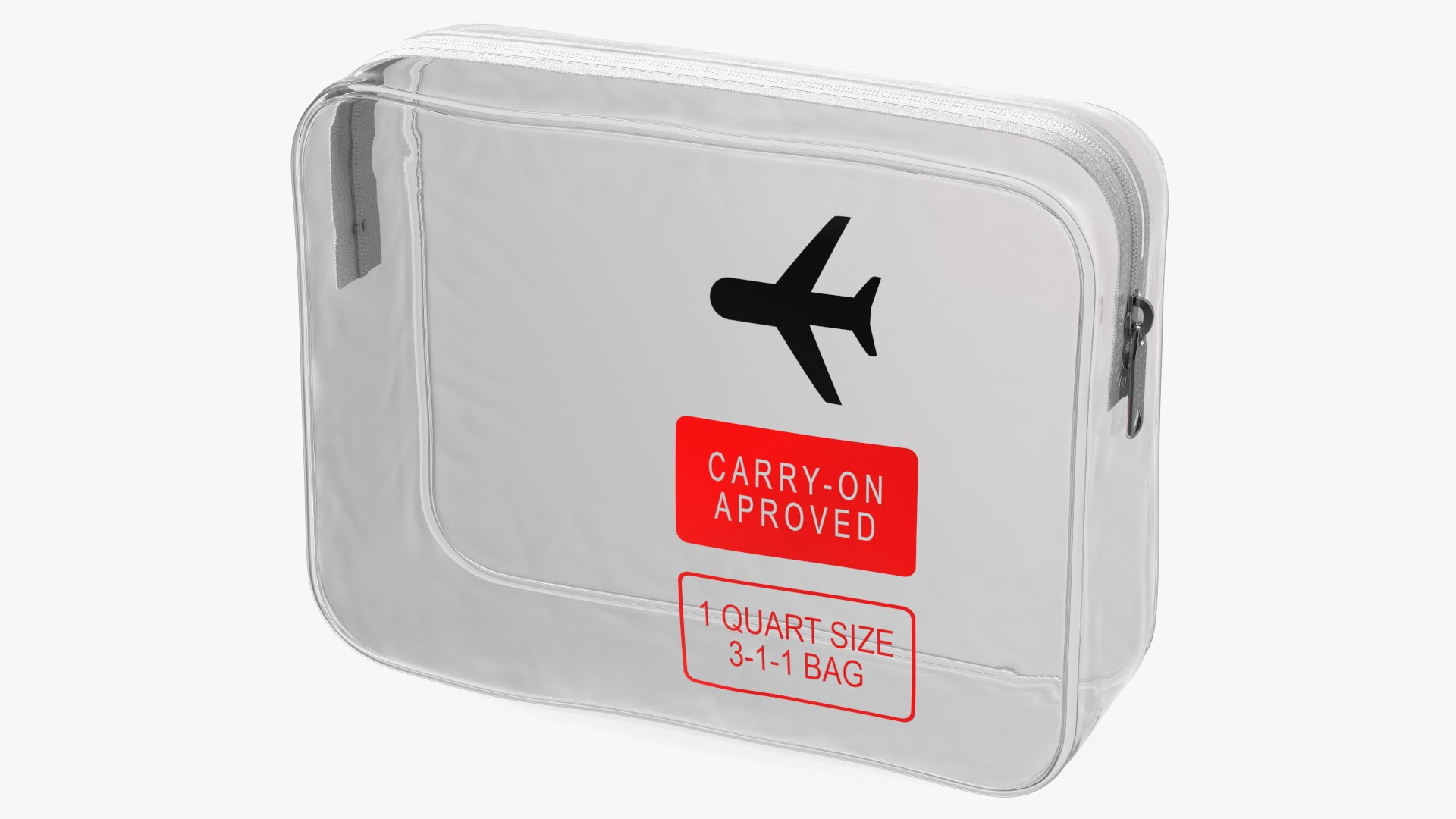 TSA Approved Clear Travel Cosmetic Bag 3D model preview