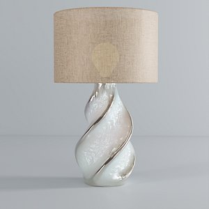 3D Japandi Sculptural Ceramic Lamp Base - PBR