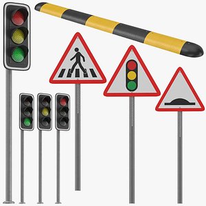 Street Crossing Elements Collection 3D model