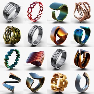 Infinity and Symbolic Ring Collection - 29 Premium 3D Models