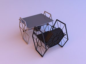 Scifi future furniture set 3D model