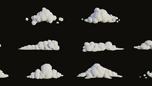 3D Low Poly  Clouds