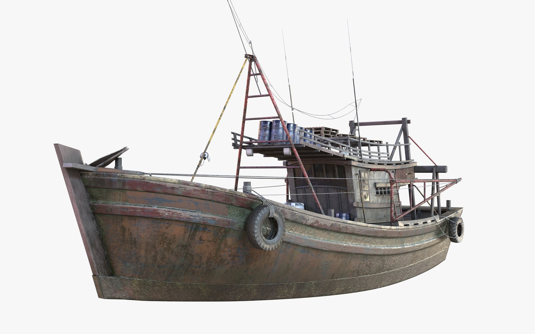 3D Trawler Fishing Vessel LOD Game Ready Rigged Model - TurboSquid 2354923