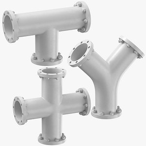 3D industrial pipes t y model