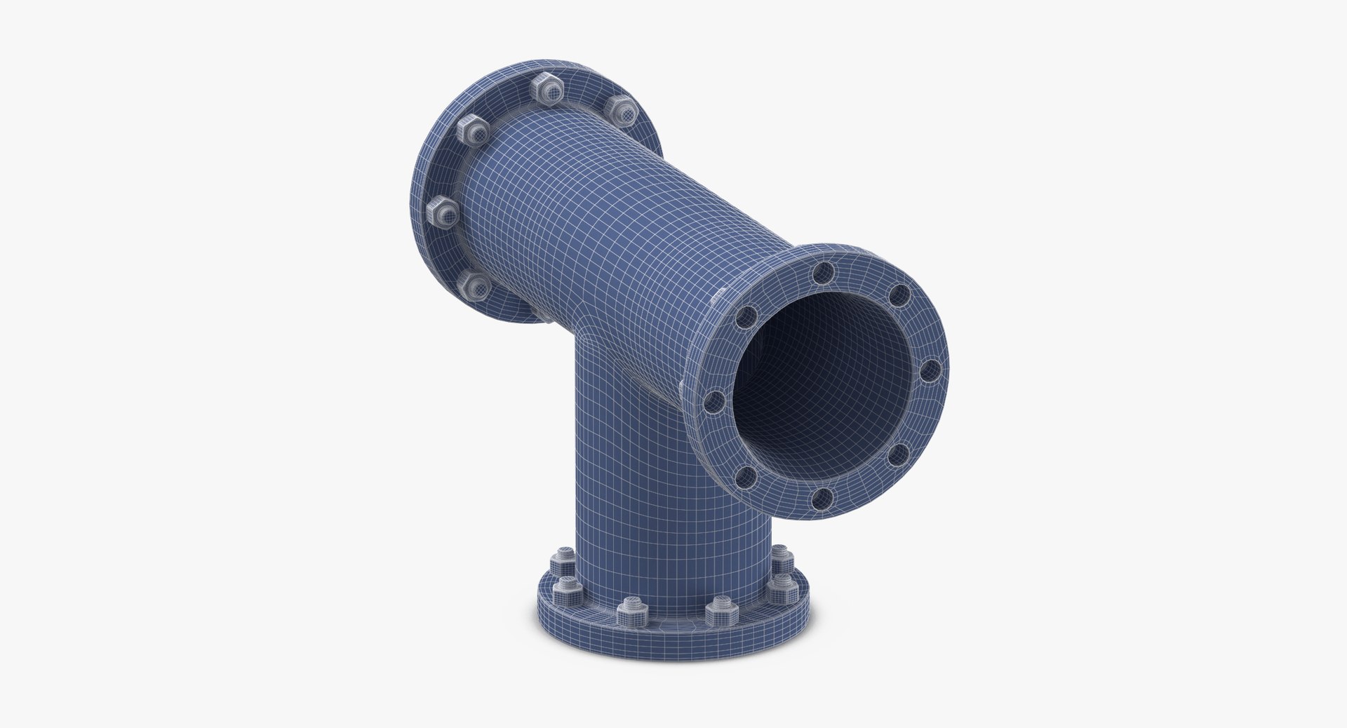 3D Industrial Pipes T Y Model - TurboSquid 1300050