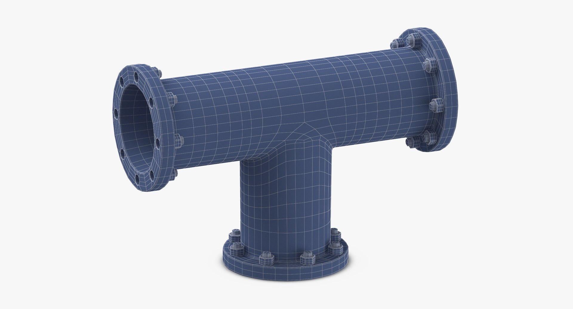 3D Industrial Pipes T Y Model - TurboSquid 1300050