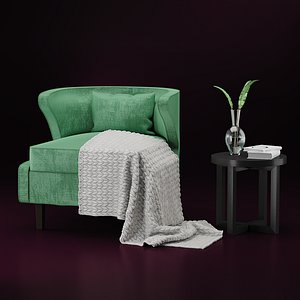 3D model armchair vilidiya coffee table
