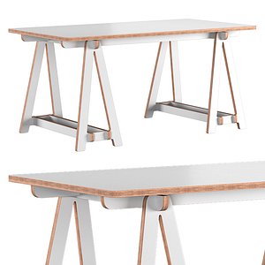 trestle table medium 3D model