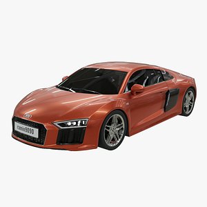Audi R8 V10 super 3d model with rigged 3D model 3D