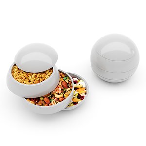 Spherical snack bowl with peanuts and cashew