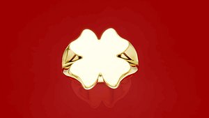 Flpwer Top Profile Signet Ring 3D model