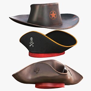 3D Hat Collection Prite and Cowboy model