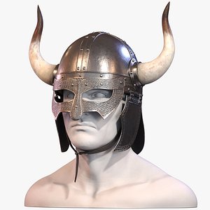 viking horned helmet 3d model