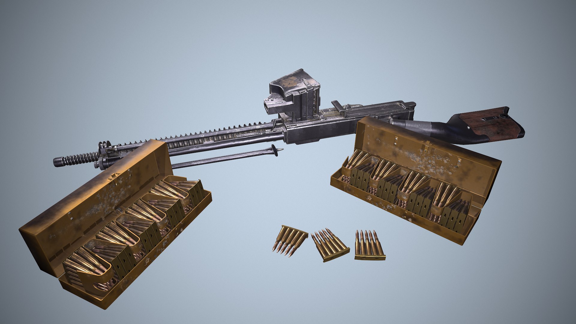 3D Type 11 Japanese Light Machine Gun Model - TurboSquid 1900188