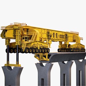 Rigged Bridge Girder Erection Machine SLJ900 With The Bridge PBR
