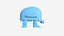 Robô Turtleback J10 Azul - Design de Personagem de Ficção Científica